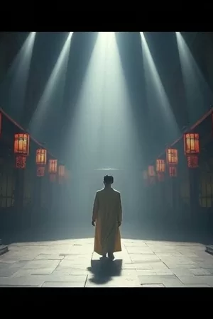 非遗纪录片《琉璃匠人》竖版海报，窑火前的玻璃吹制手部特写