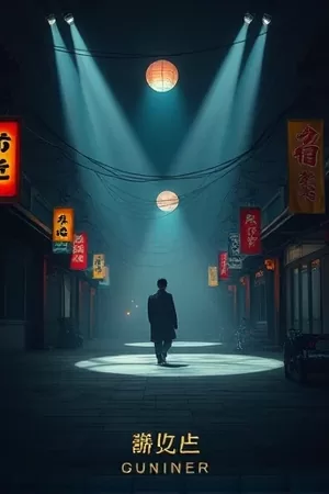 家庭剧《半盏灯》封面图，窗台上亮着的一盏旧台灯